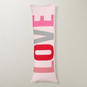 ラブヴァレンティネス赤面ピンクレッドタイポグラフィ ボディピロー (正面縦)