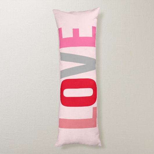 ラブヴァレンティネス赤面ピンクレッドタイポグラフィ ボディピロー (裏面 (縦))