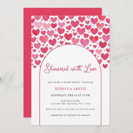 ラブヴァレンティーンズデイブライダルシャワー 招待状 (正面/裏面)