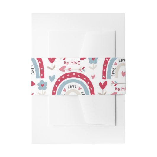 ラブヴァレンティーンズデイレインボー 招待状ベリーバンド (正面例)