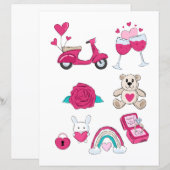 ラブヴァレンティーンズデイロマンチックなスクラップブックの要素 (正面/裏面)