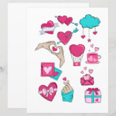 ラブヴァレンティーンズデイロマンチックなスクラップブックの要素 (正面/裏面)