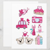 ラブヴァレンティーンズデイロマンチックなスクラップブックの要素 (正面/裏面)