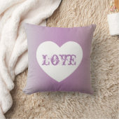 ラブヴァレンティーンズピンクホワイトハートレタリング クッション (ブランケット)