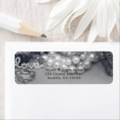 ラブヴィンテージグラムブラック&ホワイトパールエレガント ラベル (インサイチュ)