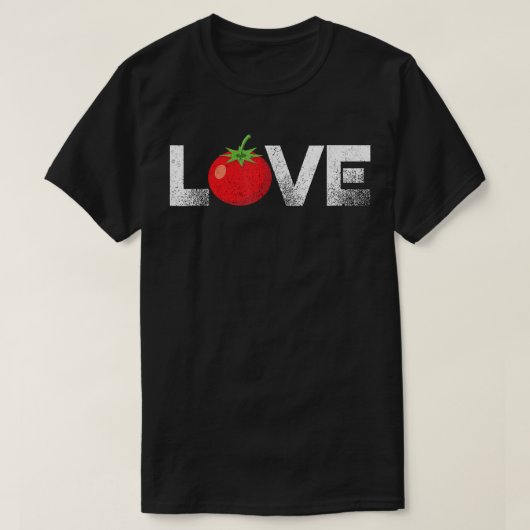 ラブヴィンテージトマトビーガンベジタリアン植物ベースC Tシャツ (デザイン正面)
