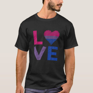 ラブヴィンテージハートLGBTバイセクシャルカラーゲイ国旗 Tシャツ