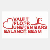 ラブヴォールト床の不均一なバーバランスビーム赤 長方形シール (正面)