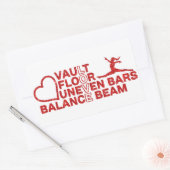 ラブヴォールト床の不均一なバーバランスビーム赤 長方形シール (封筒)