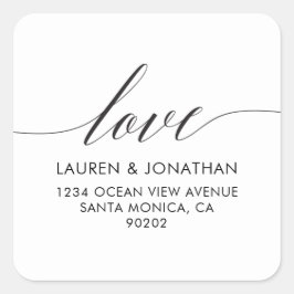 ラブ住所 シール、結婚式用シール結婚、s スクエアシール