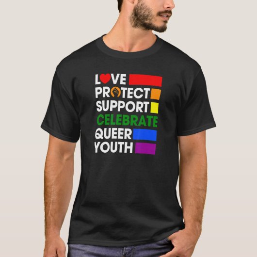 ラブ保護サポー祝ス同性愛者Lgbtq G Tシャツ (正面)
