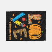 ラブ先生パンプキンヒョウ秋秋サンクスギフ フリースブランケット (正面(横))