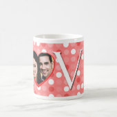 ラブ写真テンプレートギフトマグ コーヒーマグカップ (中央)