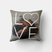 ラブ写真テンプレートパーソナライズされたカップルハート クッション (裏面)