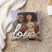 ラブ写真テンプレートパーソナライズされたカップル クッション (ブランケット)