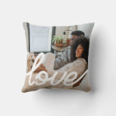 ラブ写真テンプレートパーソナライズされたカップル クッション (裏面)