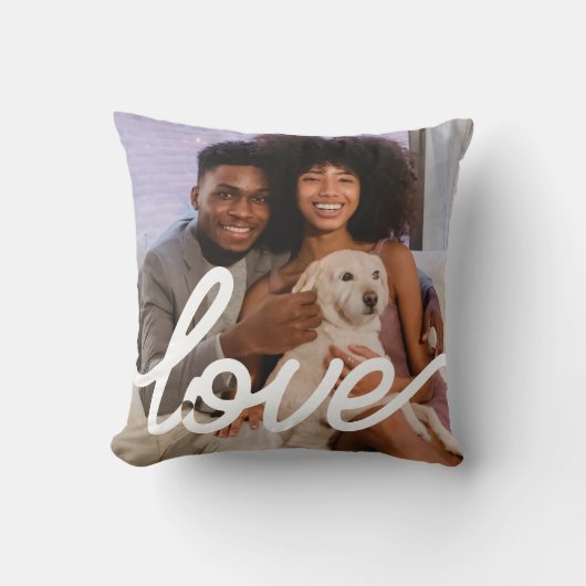 ラブ写真テンプレートパーソナライズされたカップル クッション (正面)