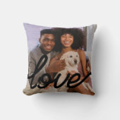 ラブ写真テンプレートパーソナライズされたカップル クッション (正面)
