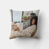 ラブ写真テンプレートパーソナライズされたカップル クッション (裏面)