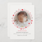 ラブ写真誕生発表で歓迎される 招待状 (正面/裏面)