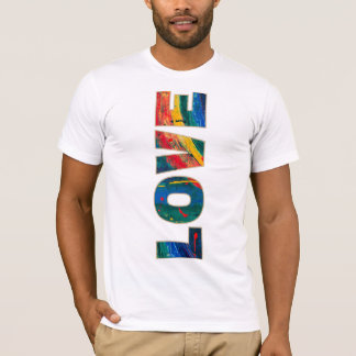 ラブ垂直レインボーカラフル抽象芸術フォント Tシャツ