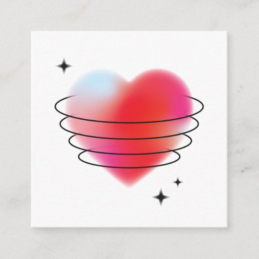 ラブ宇宙ハイテク赤バレンタインハート エンクロージャーカード (正面)