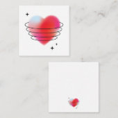ラブ宇宙ハイテク赤バレンタインハート エンクロージャーカード (正面/裏面)