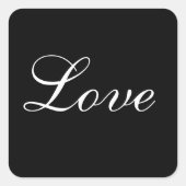 ラブ封筒用シールの白黒 スクエアシール (正面)