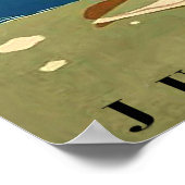 ラブ島、ユーゴスラビア、ビキニの女性がいるビーチ ポスター (角)