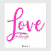 ラブ常時ブライトピンク文字かわいいハート シール (シート)