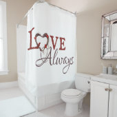 ラブ常時レッドチューリップハートリース シャワーカーテン (インサイチュ)