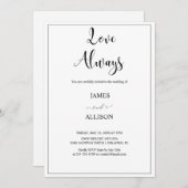 ラブ常時応援エレガントミニマルシンプルリスト 招待状 (正面/裏面)