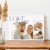 ラブ常時3枚フォトコラージュ婚約 案内状