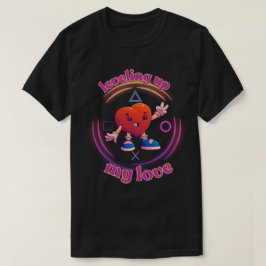 ラブ度アップ!ゲーマー向けバレンタイン ハート Tシャツ