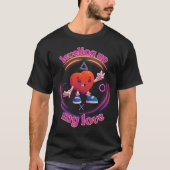 ラブ度アップ!ゲーマー向けバレンタイン ハート Tシャツ (正面)