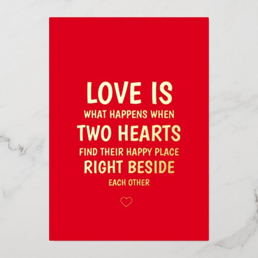 ラブ引用文オンバレンタインデーのカード 箔招待状 (正面)