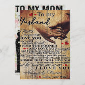 ラブ引用文ギフト |ご主人にプレゼント | シーズンカード (正面/裏面)