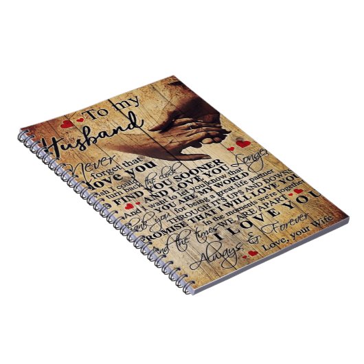 ラブ引用文ギフト |ご主人にプレゼント | ノートブック (右側)