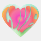 ラブ引用文グリーンインスパイアビーバイ自然 ハートシール (正面)