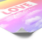 ラブ引用文タイポグラフィポスターピンク雲 ポスター (角)
