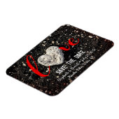 ラブ引用文ハワイビーチハート写真Save the Date マグネット (左側)