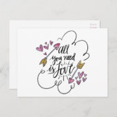 ラブ引用文ハートアローズ結婚パープル ポストカード (正面/裏面)