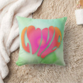 ラブ引用文バレンタインデーピンクハート文字 クッション (ブランケット)