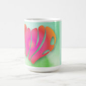 ラブ引用文バレンタインデーピンクハート文字 コーヒーマグカップ (中央)