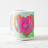 ラブ引用文バレンタインデーピンクハート文字 コーヒーマグカップ (正面左)