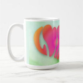 ラブ引用文バレンタインデーピンクハート文字 コーヒーマグカップ