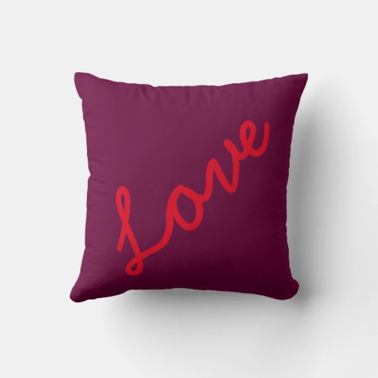 ラブ引用文パープルバックグラウンドテーマビーチ結婚式 クッション (裏面)