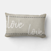 ラブ引用文ピローラシックなスタイルグレーと白 ランバークッション (裏面)