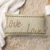 ラブ引用文ピローラスティックシックスタイルセピア調 ランバークッション (ブランケット)