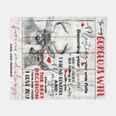 ラブ引用文フォーワイフ誕生日、ワイフカ結婚ップルズ フリースブランケット (正面(横))